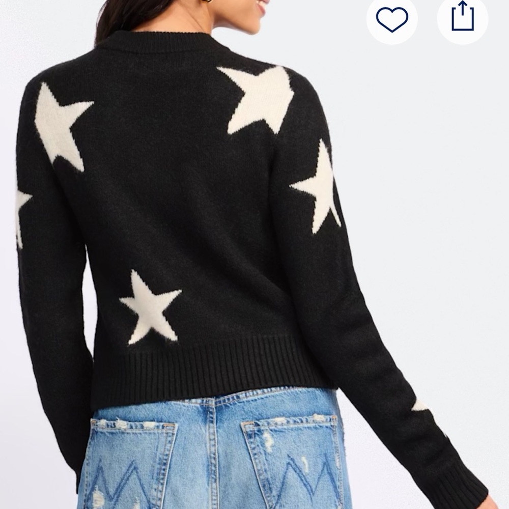 Cosmic Blue Love NATALIE STAR INTARSIA
SHRUNKEN CREW SWEATER in black size XL - Picture 4 of 10